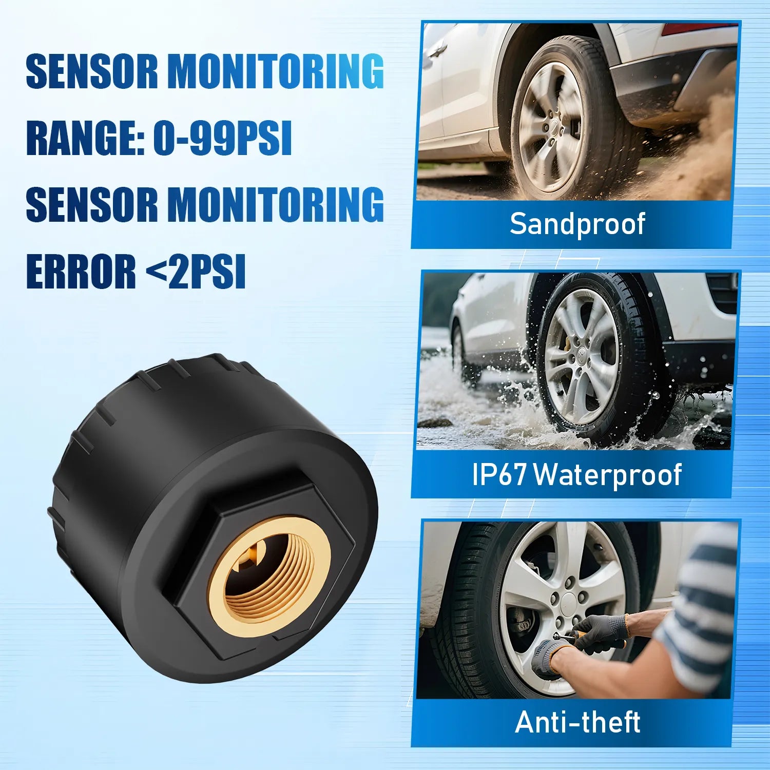 X91 Off-Road TPMS & Inclinometer – Tire Pressure, GPS Speed & Slope Meter All-in-One