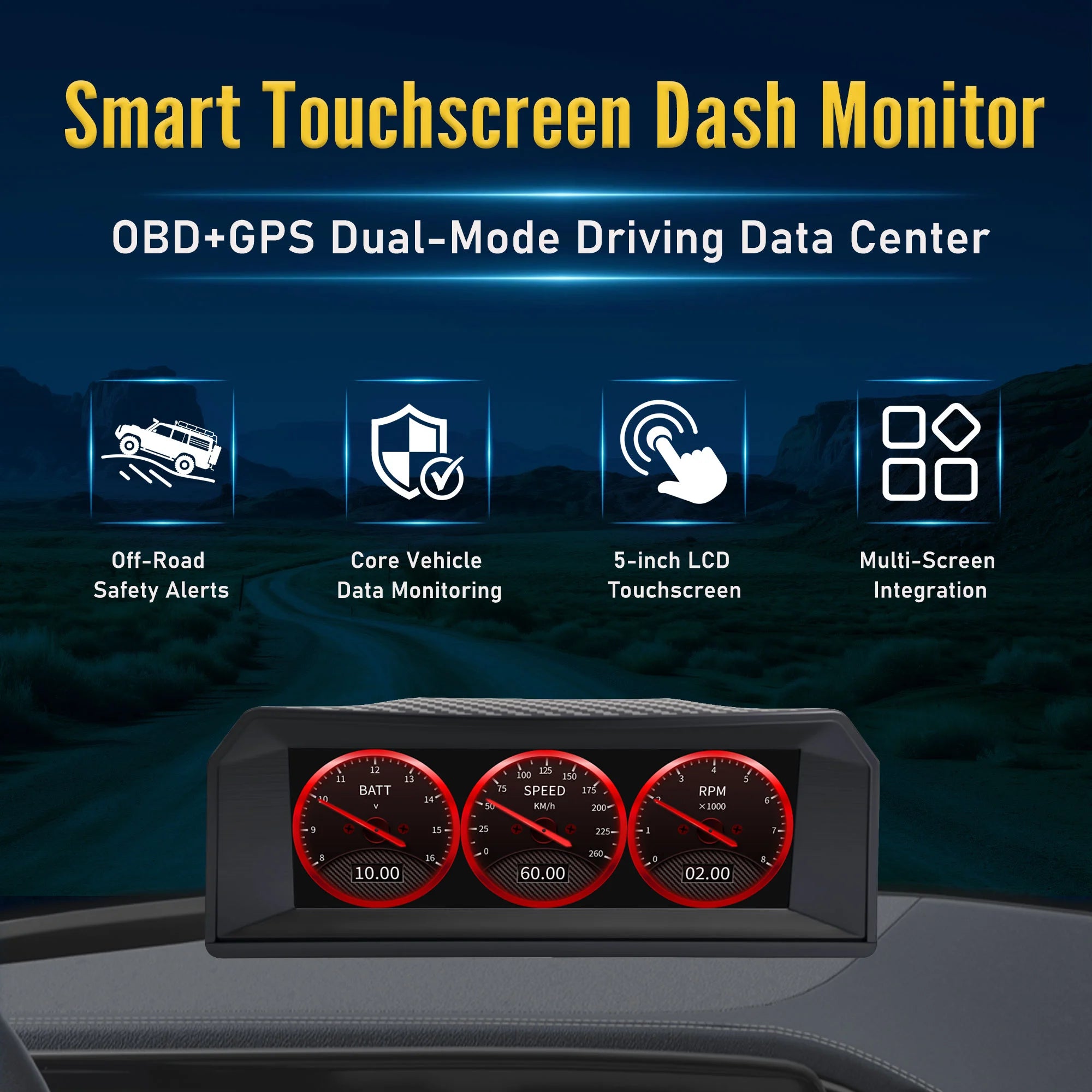 X300 OBD 3-in-1 Multifunctional Vehicle Gauge with GPS