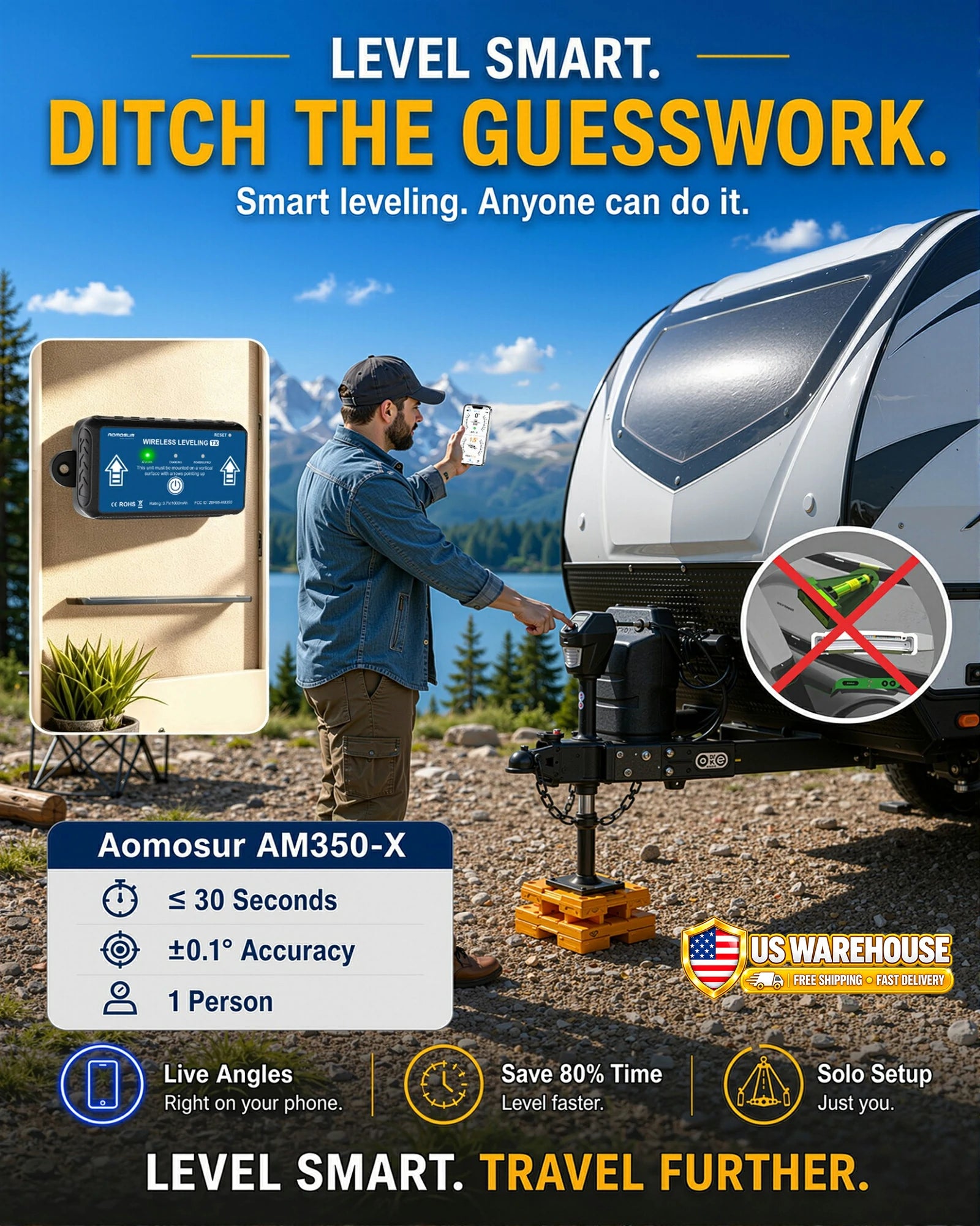 AM350-X Wireless RV Leveling System