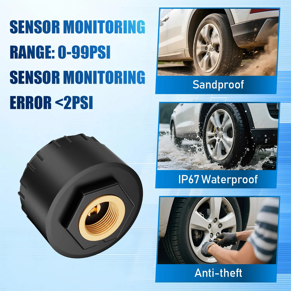 X91 Off-Road TPMS & Inclinometer – Tire Pressure, GPS Speed & Slope Meter All-in-One