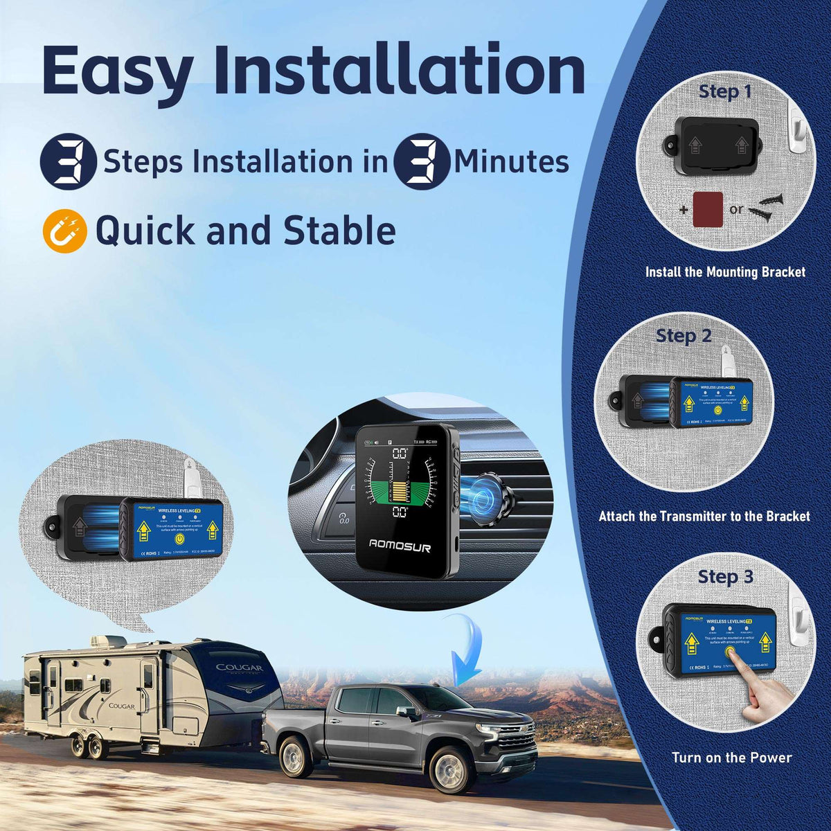 AM350 Classic Wireless RV Leveling System