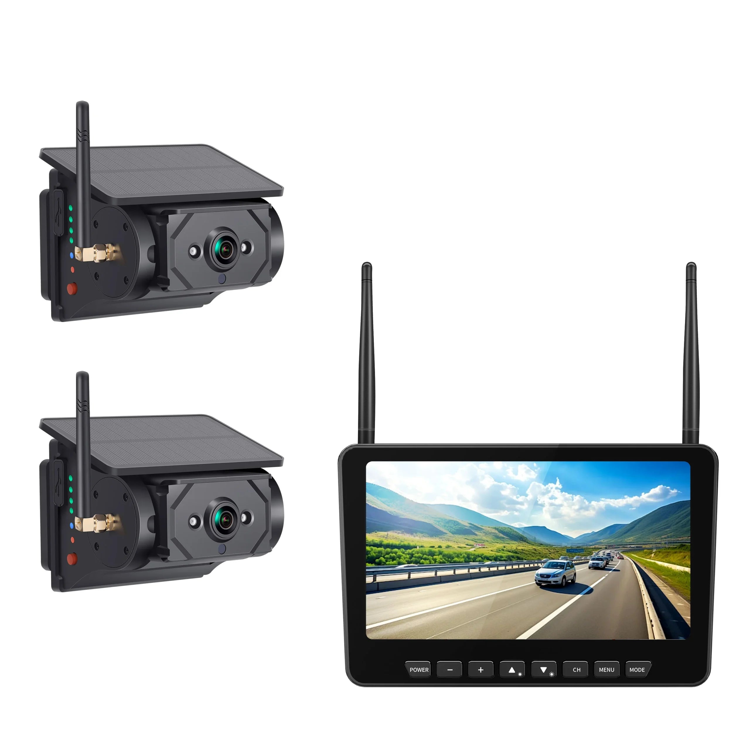 AM700D Dual Solar Wireless Rear View Camera System
