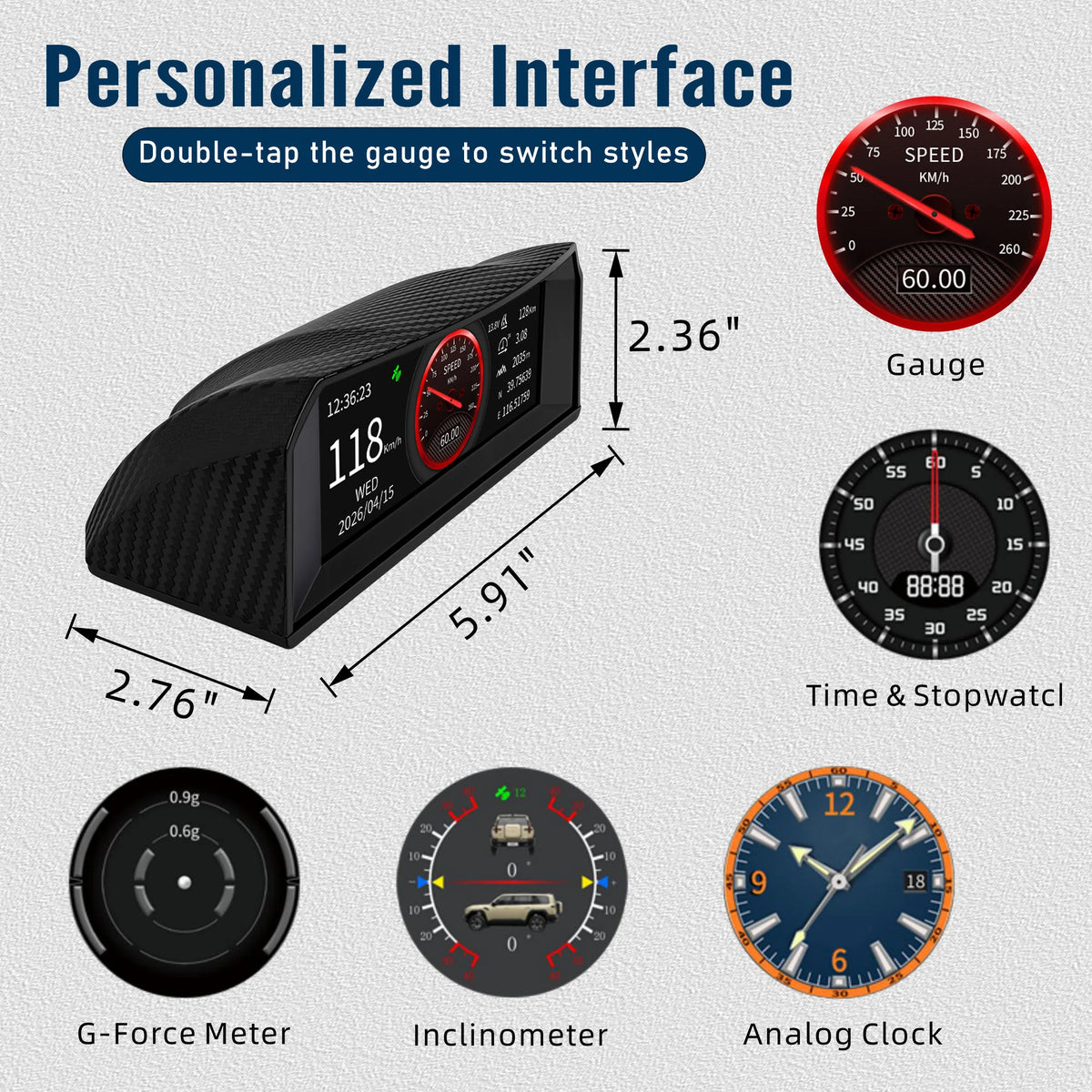 X300 OBD 3-in-1 Multifunctional Vehicle Gauge with GPS