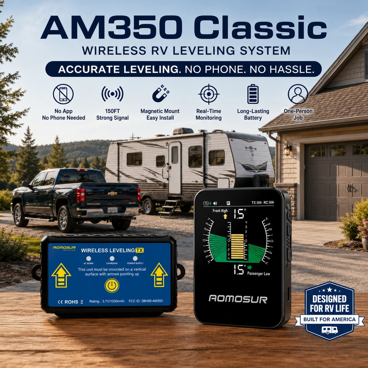 AM350 Classic Wireless RV Leveling System