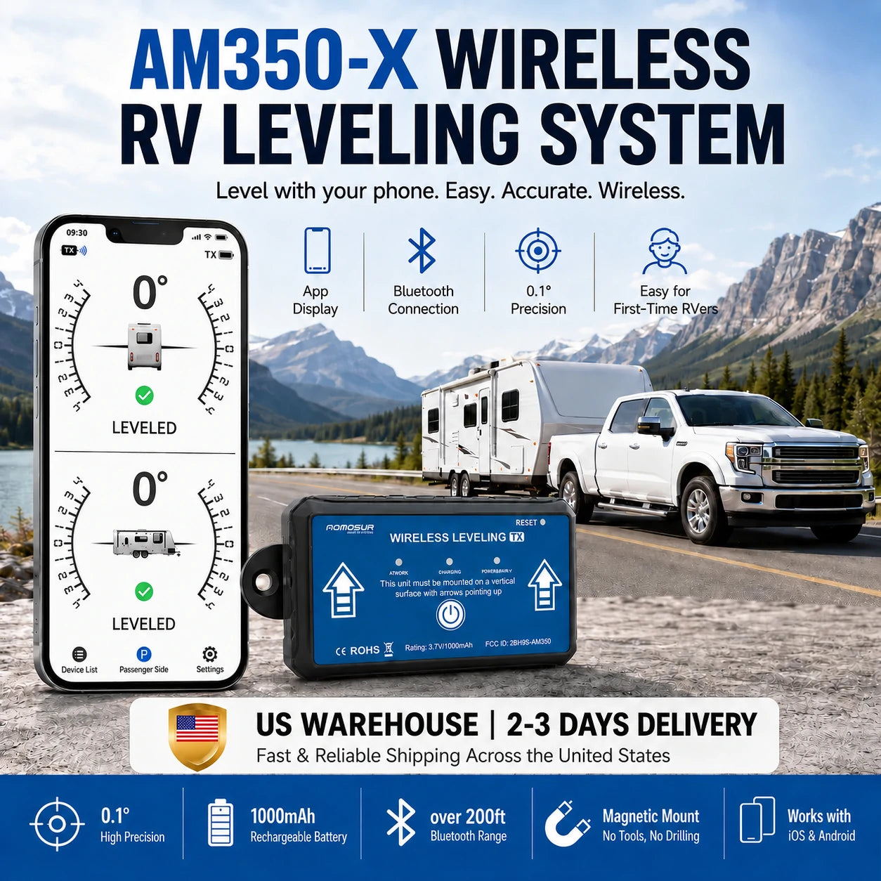 AM350-X Wireless RV Leveling System