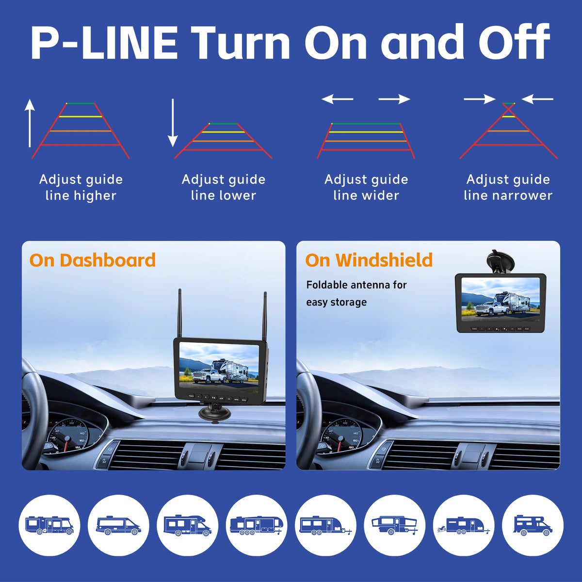 AM700D-PRO RV Leveling & Dual Camera System – 7-Inch Wireless Monitor