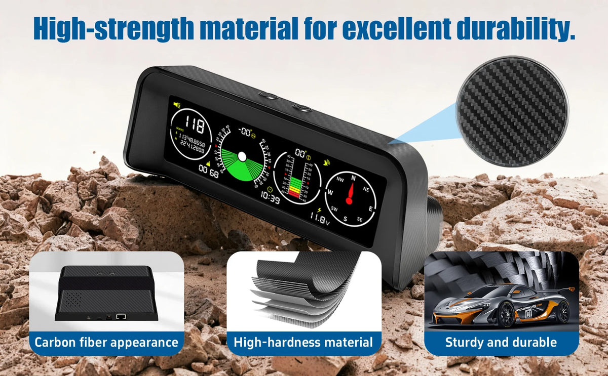 X90 Off-Road Inclinometer – GPS Speed, Pitch & Roll Angle Display for 4×4 Off-Road Vehicles