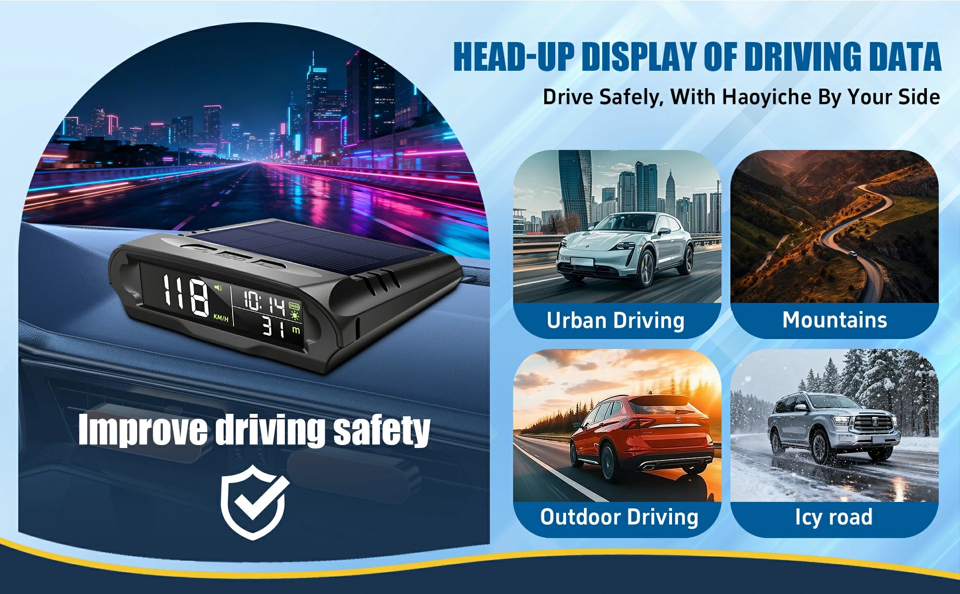 X98-GPS Speedometer MPH Digital Dashboard Display for Cars