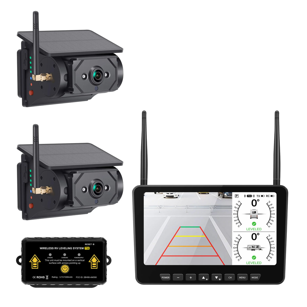 AM700D-PRO RV Leveling & Dual Camera System – 7-Inch Wireless Monitor
